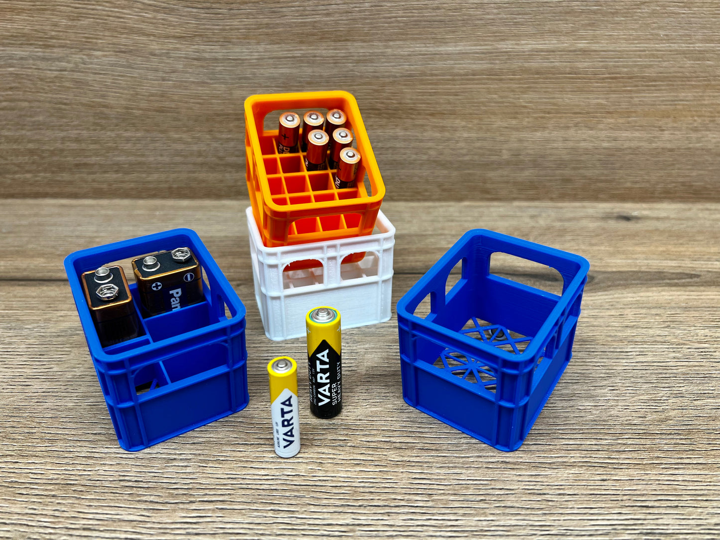 zweifarbig - Bierkasten für Batterien, Bierkiste, Getränkekiste, Batteriekiste