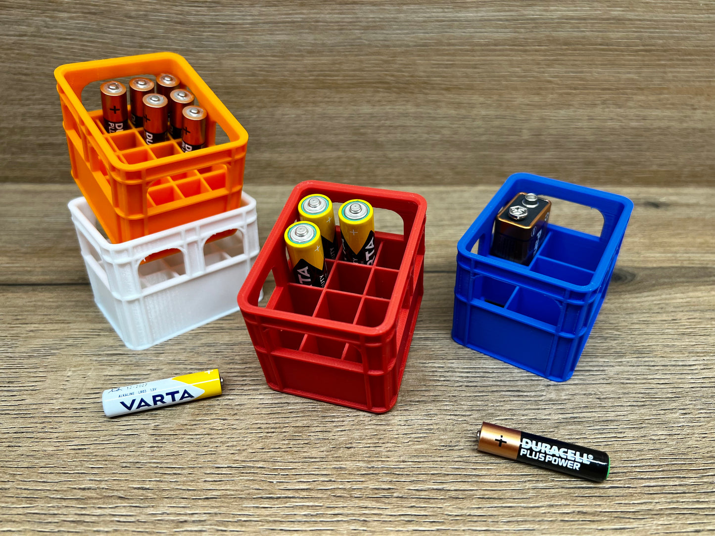 zweifarbig - Bierkasten für Batterien, Bierkiste, Getränkekiste, Batteriekiste